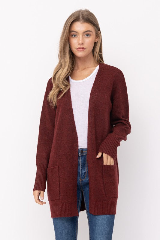 The Misty Morning Open Front Long Cardigan