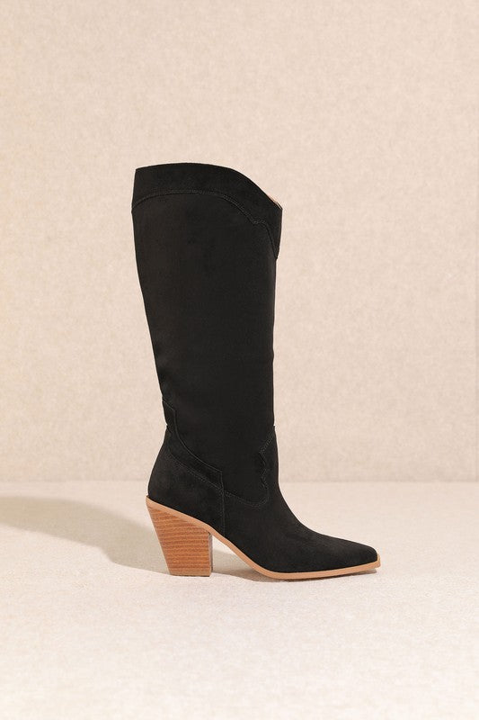 The Classy Suede Tall Western Boots