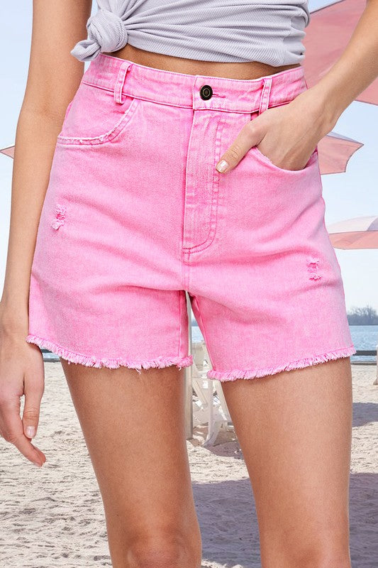 The Lola Side Slit Denim Shorts