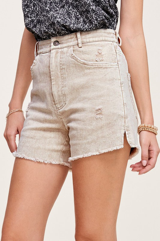 The Lola Side Slit Denim Shorts