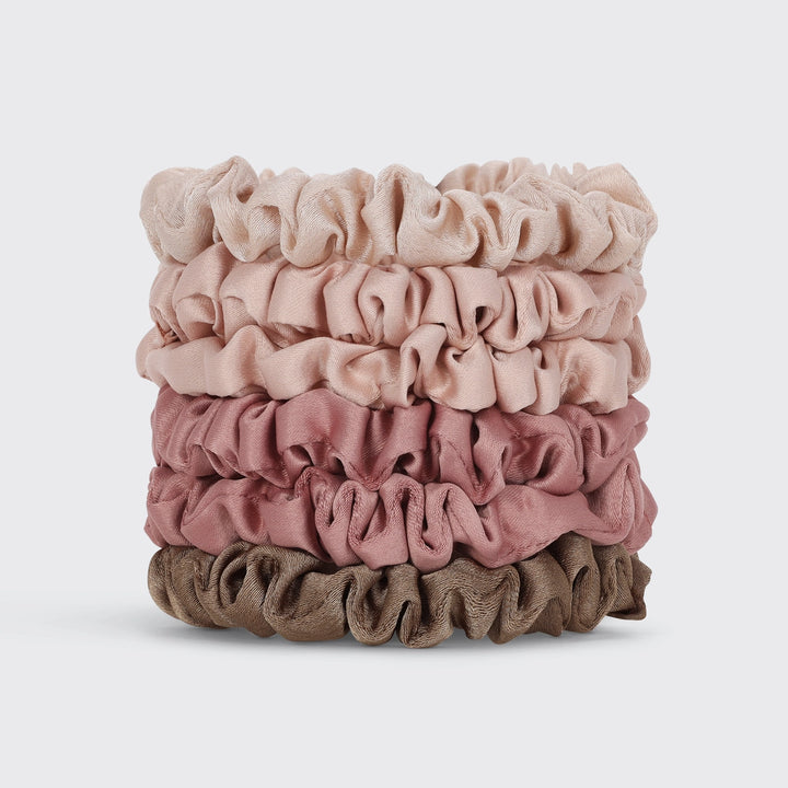 The Ultra Petite Satin Scrunchies 6pc - Terracotta by KITSCH