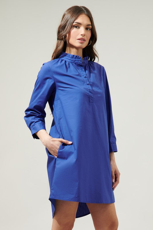 The Ripple Effect Navy Shirt Dress