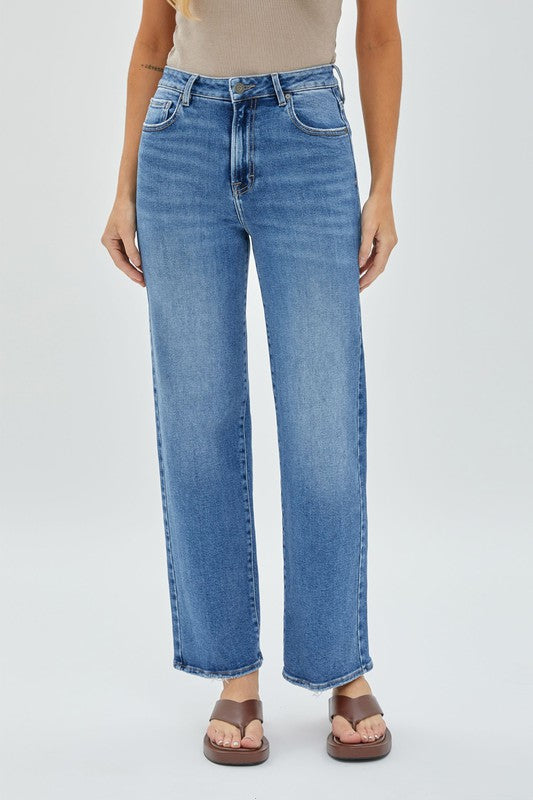 The Amuse Me Medium Wash Straight Leg Jeans