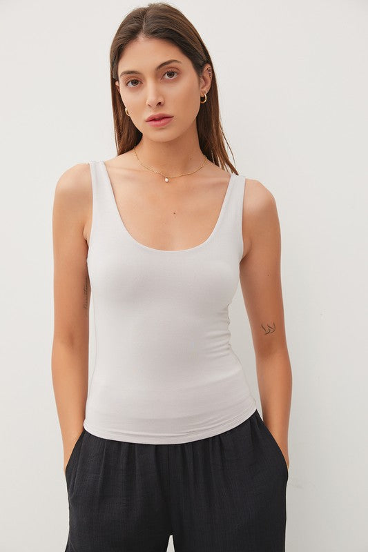 The Plain as Day Scoop Neck Tank Top