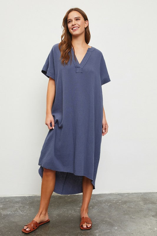 The Midnight Stroll Blue Midi Dress