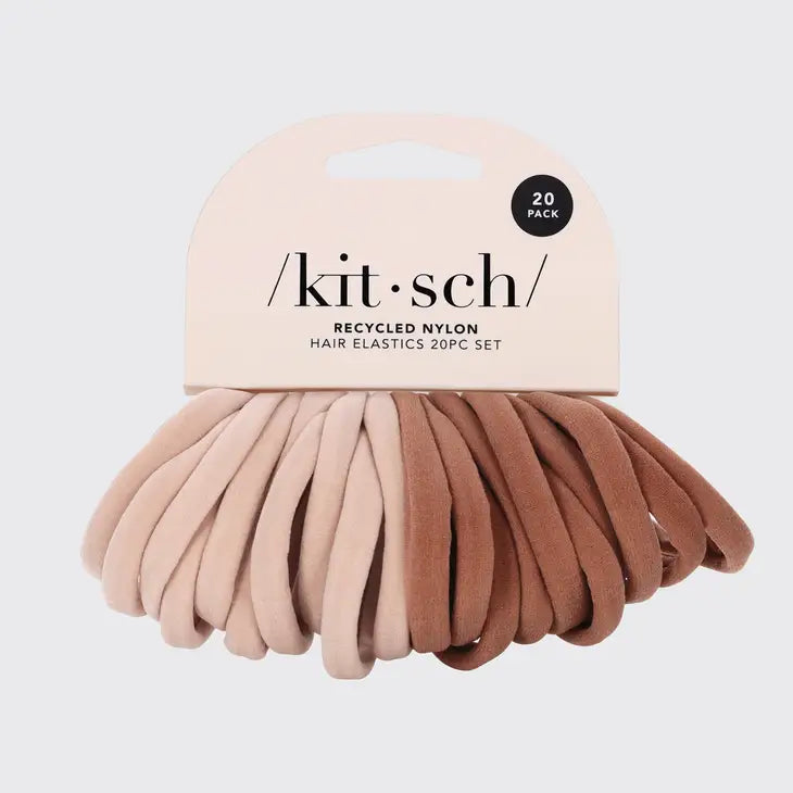 Eco-Friendly Blush Nylon Elastic Hair Ties by Kitsch