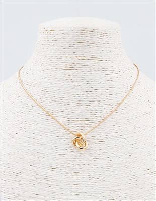 Gold Knot on Gold Chain 16"-18" Necklace