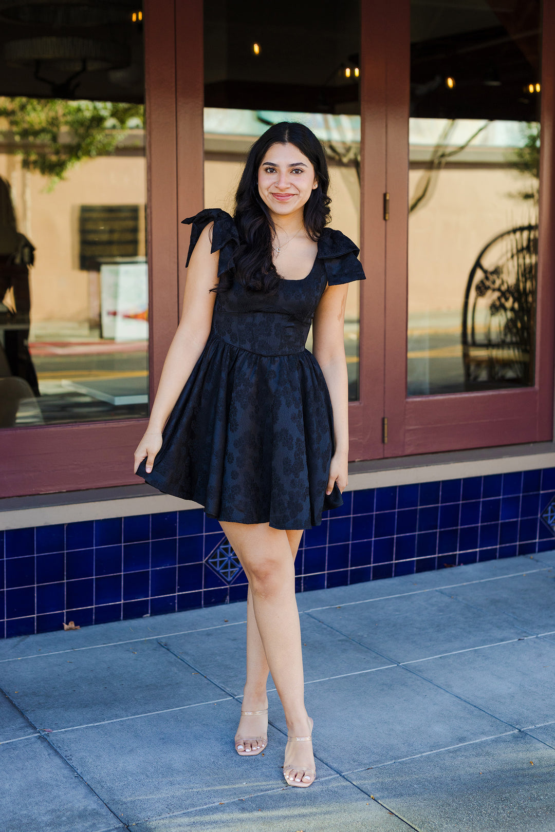 The Total Eclipse Black Flared Mini Dress