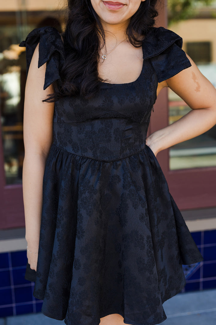 The Total Eclipse Black Flared Mini Dress