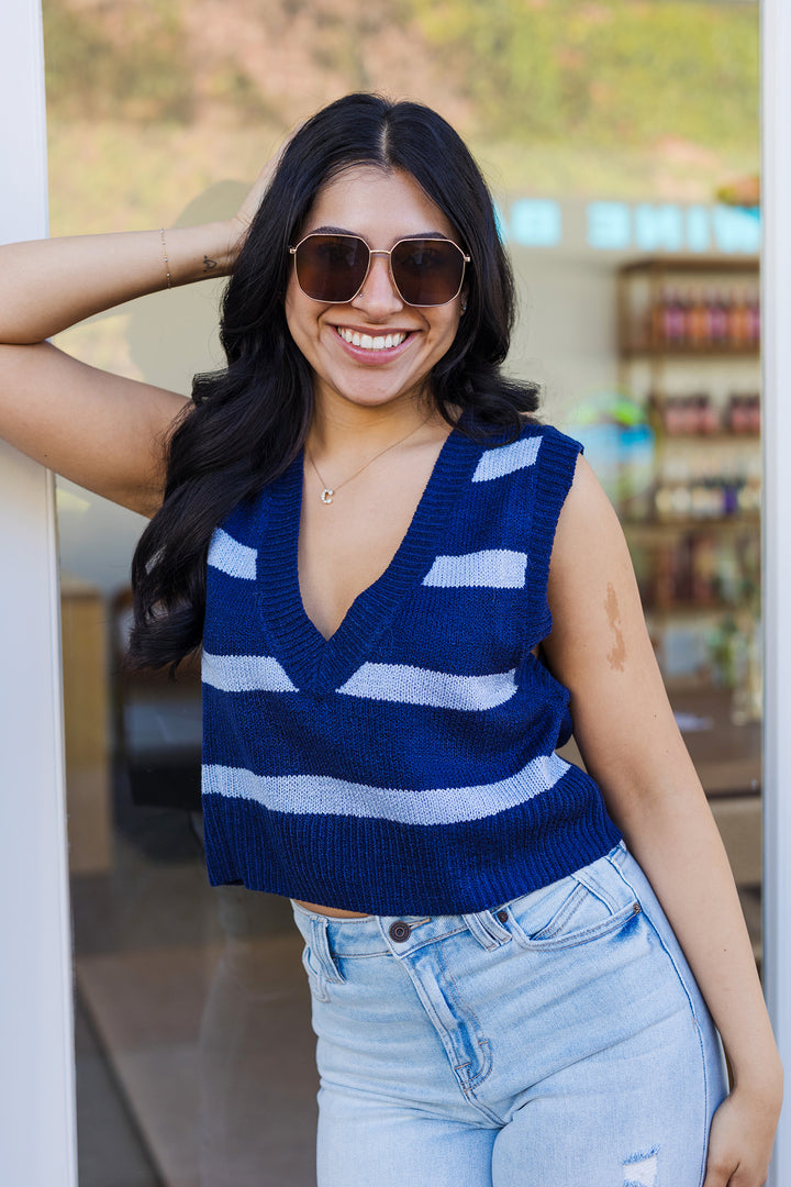 The Beach Front Striped Sweater Vest