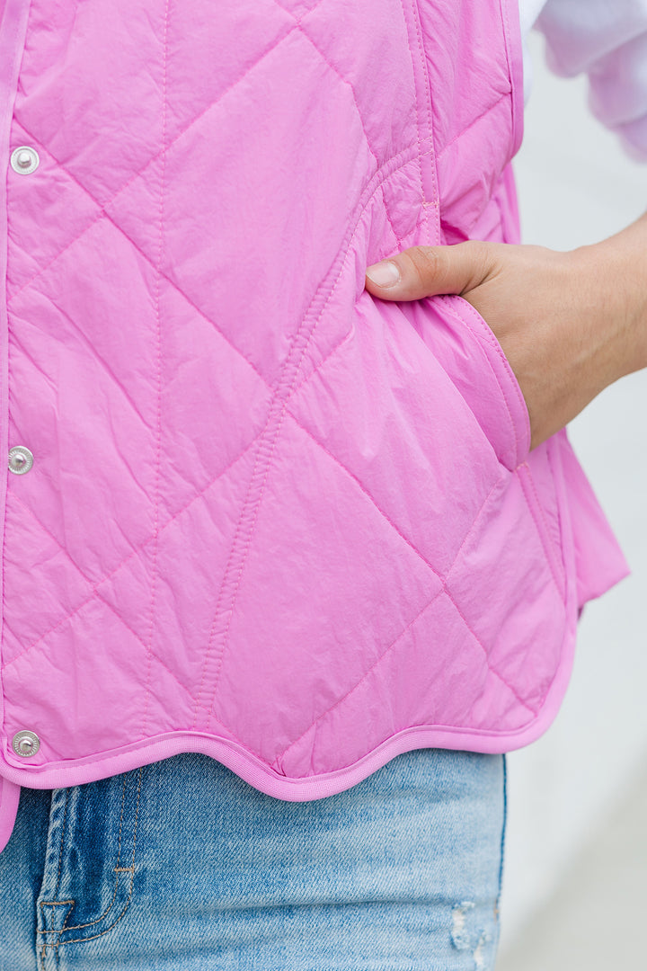 The Pretty In Pink Soft Quilted Vest