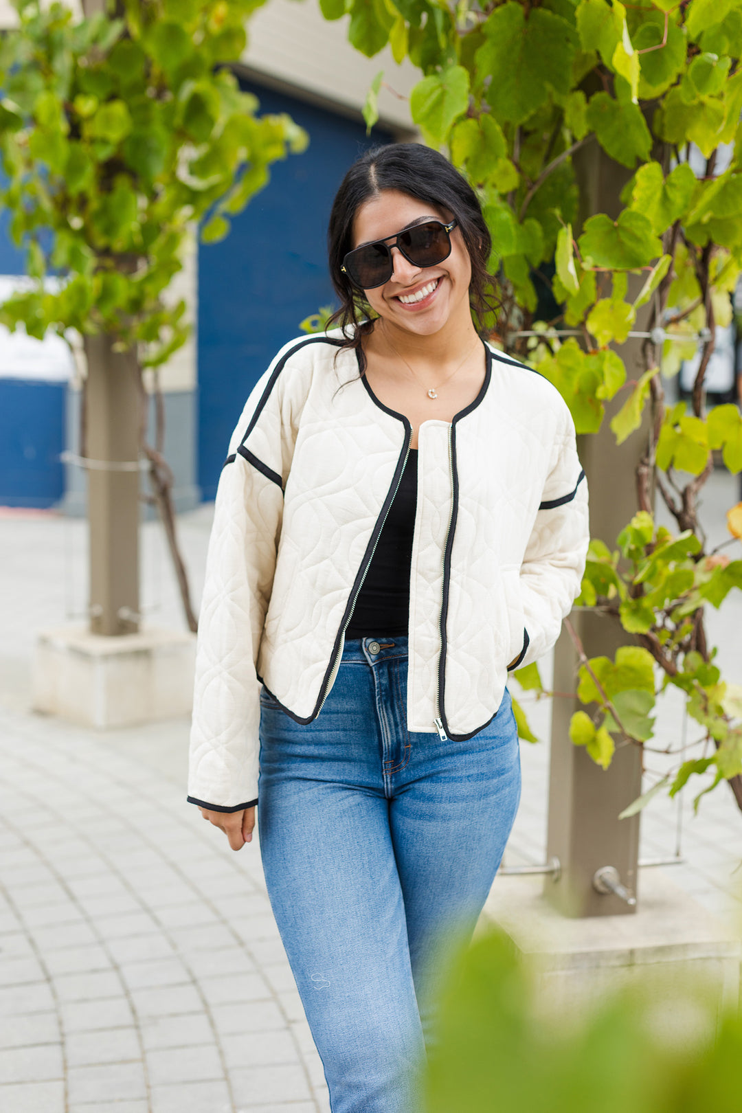 The American Pearl Ivory Quilted Jacket