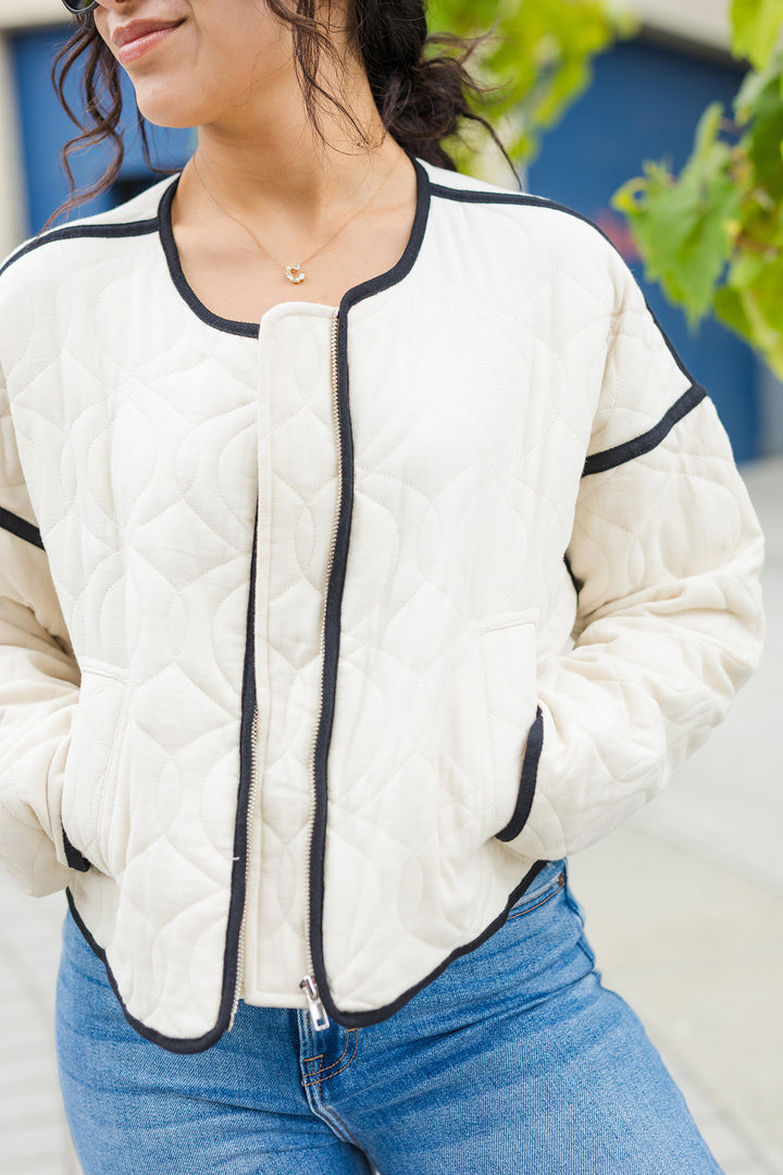 The American Pearl Ivory Quilted Jacket