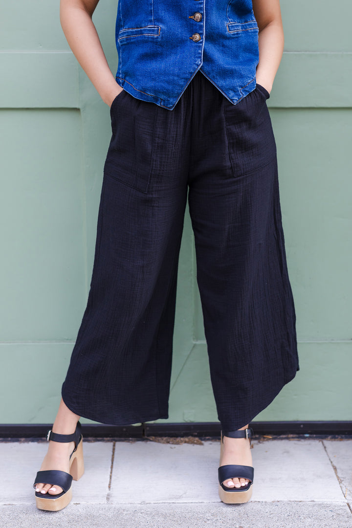 The Black Jack Gauze Wide Leg Pants