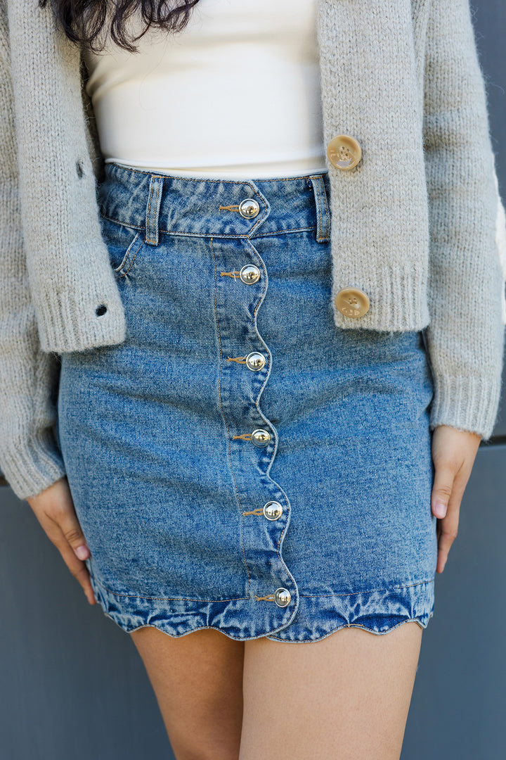 The Skies The Limit Denim Mini Skirt