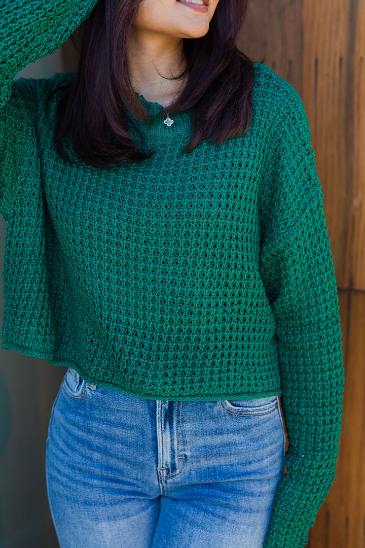 The White Out Loose Knit Long Sleeve Sweater