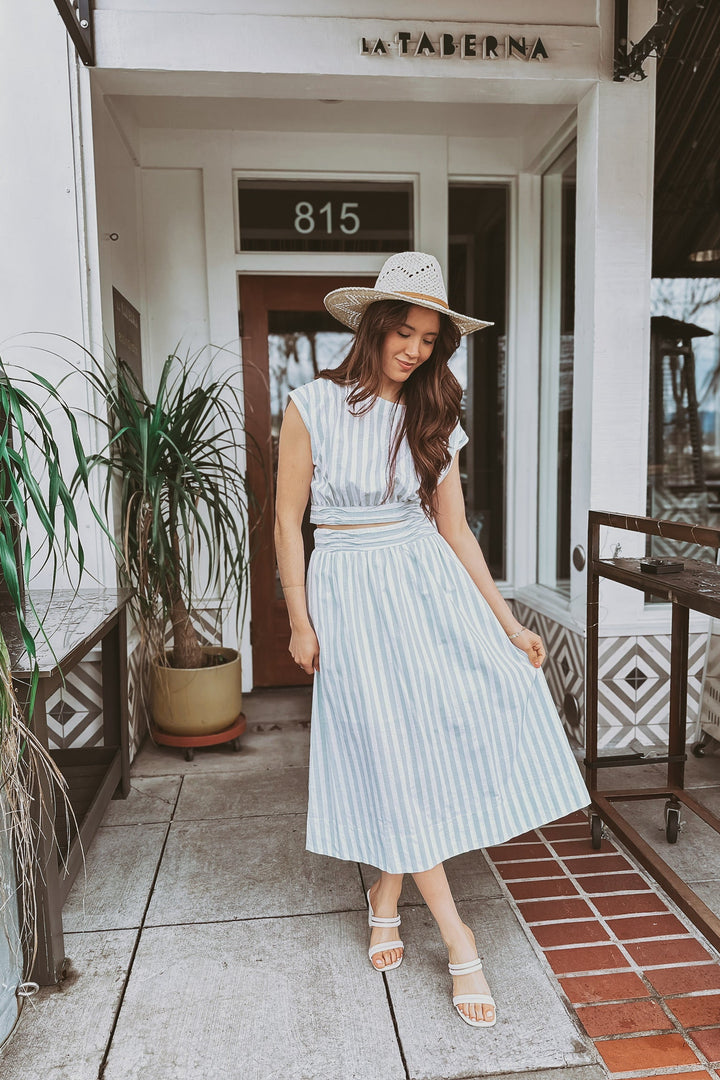 The Memory Lane Striped Midi Skirt