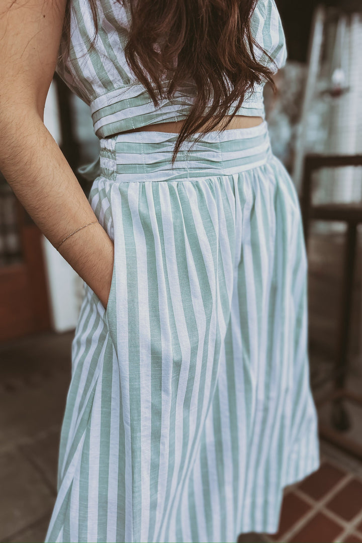 The Memory Lane Striped Midi Skirt