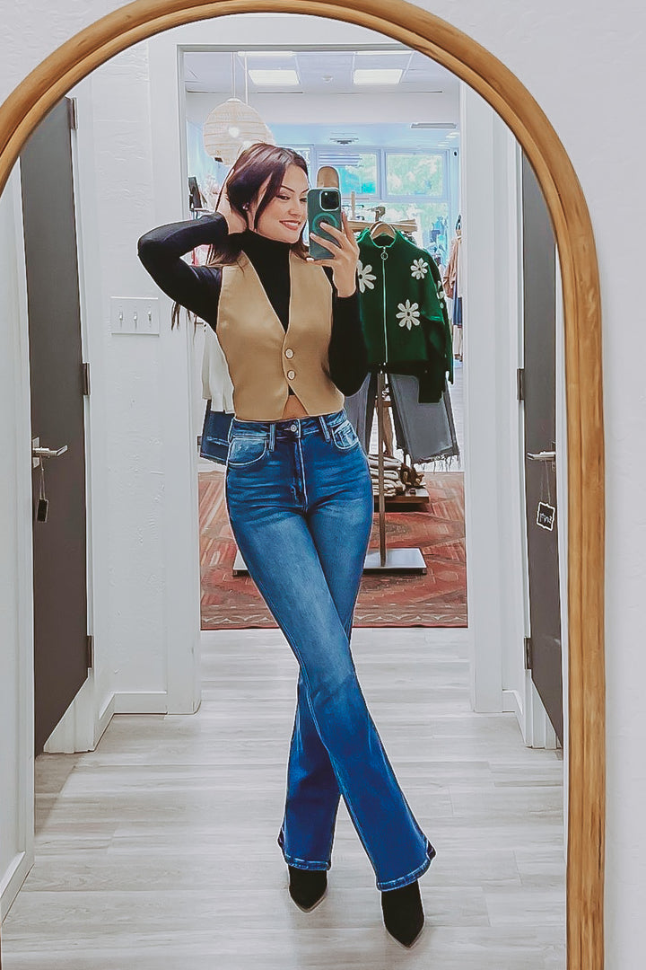 The Sienna Medium Wash Classic Flare Jeans