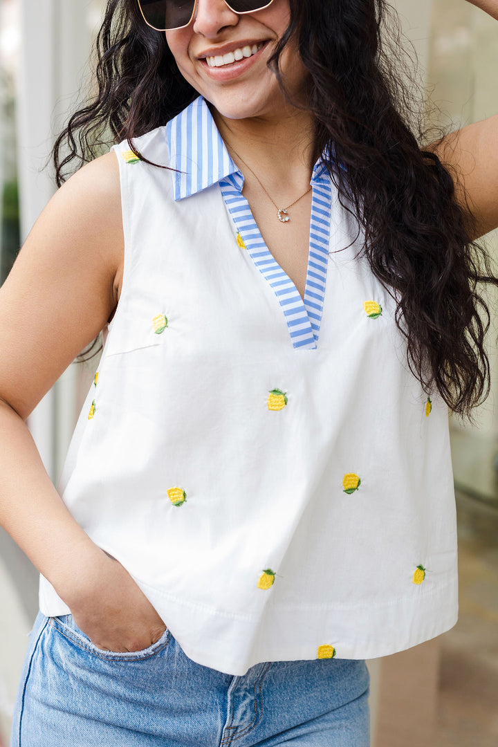 The Lemon Squeezy Print Cotton Tank