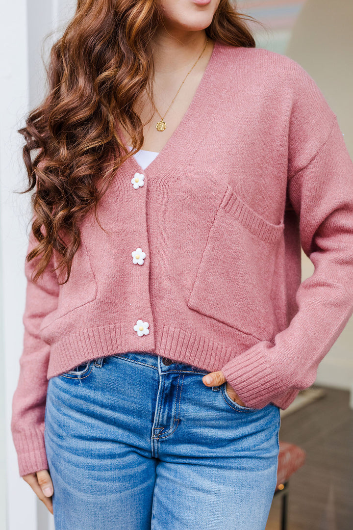 The Daisy Days Mauve Cardigan