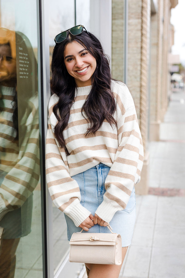 The Davis Striped Knit Oversized Sweater