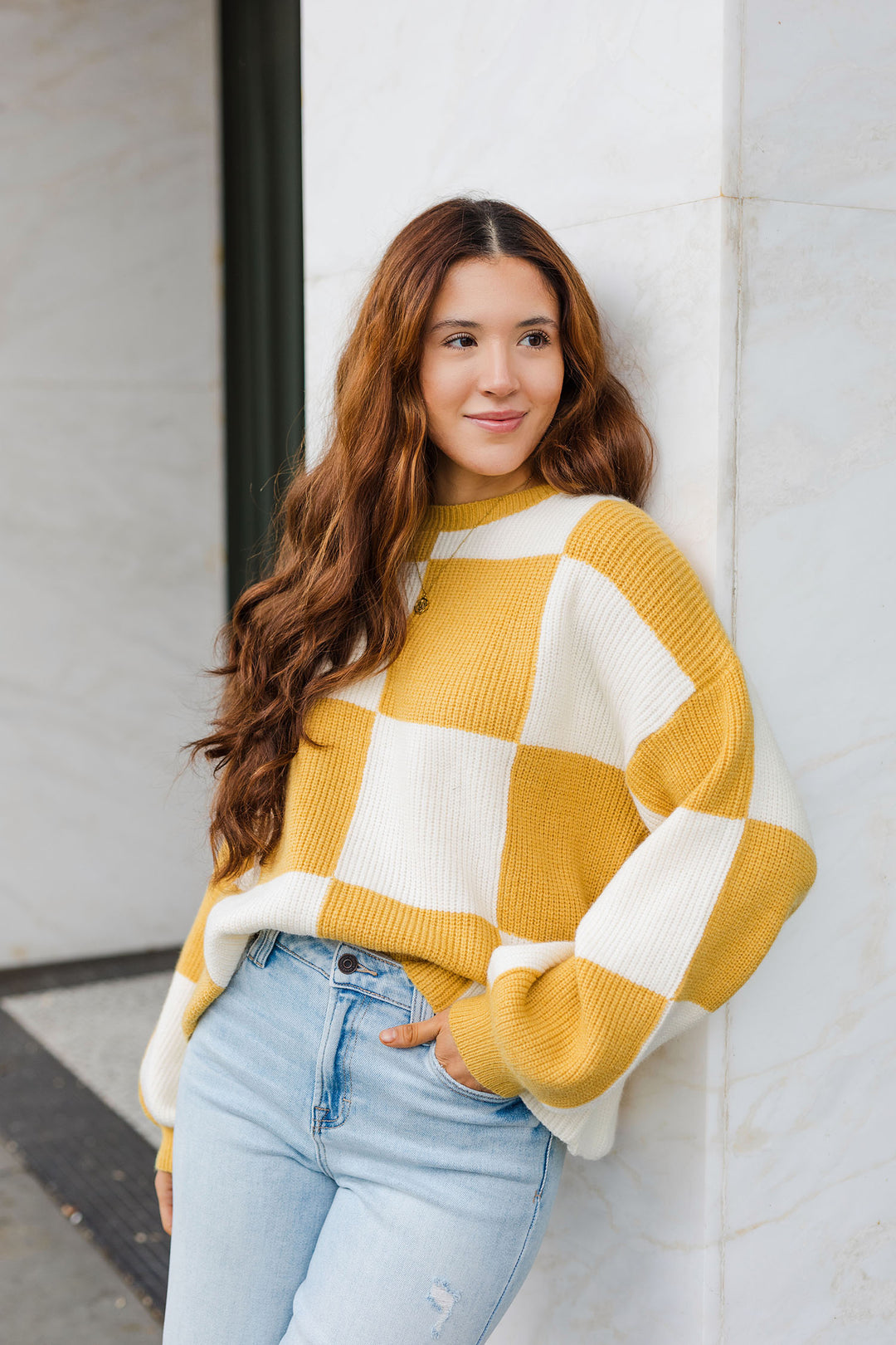 The Game Of Choice Mustard Knit Sweater