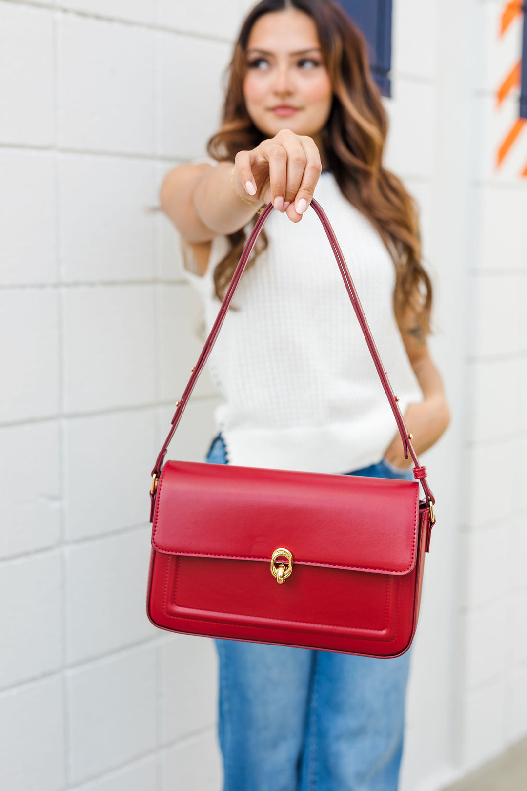 The Penelope Red Vintage Shoulder Bag