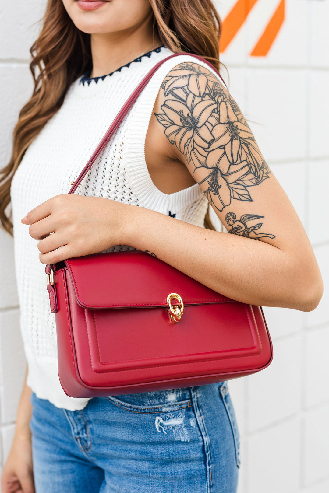 The Penelope Red Vintage Shoulder Bag