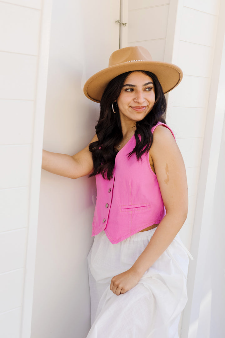 The StageCoach Pink Denim Vest