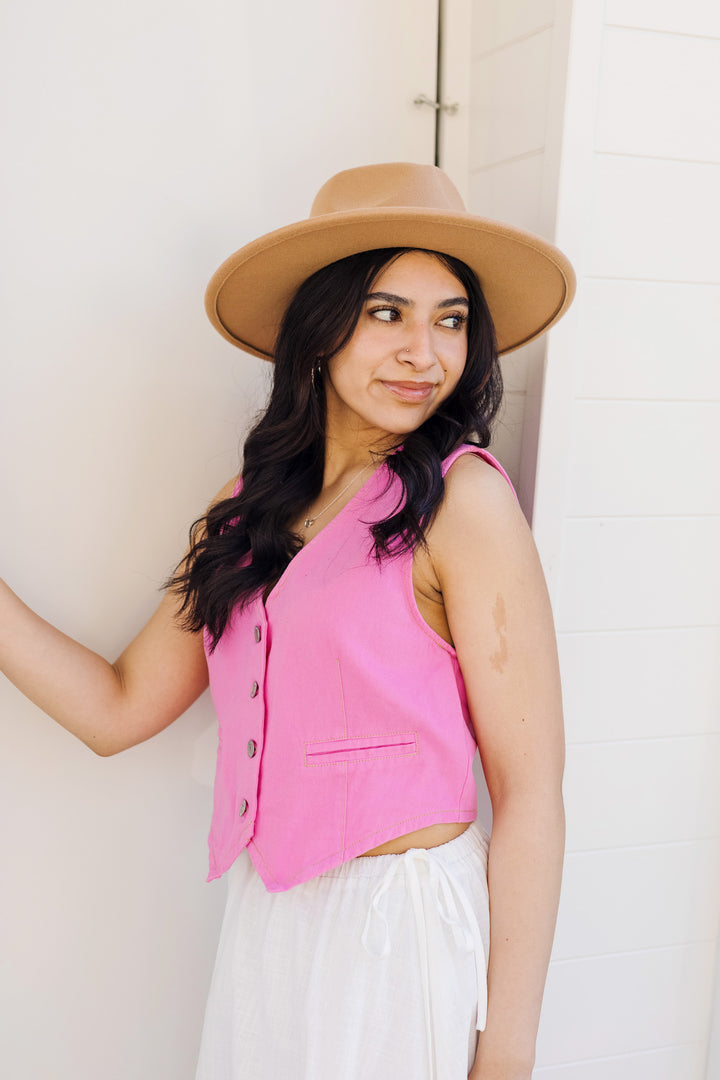 The StageCoach Pink Denim Vest