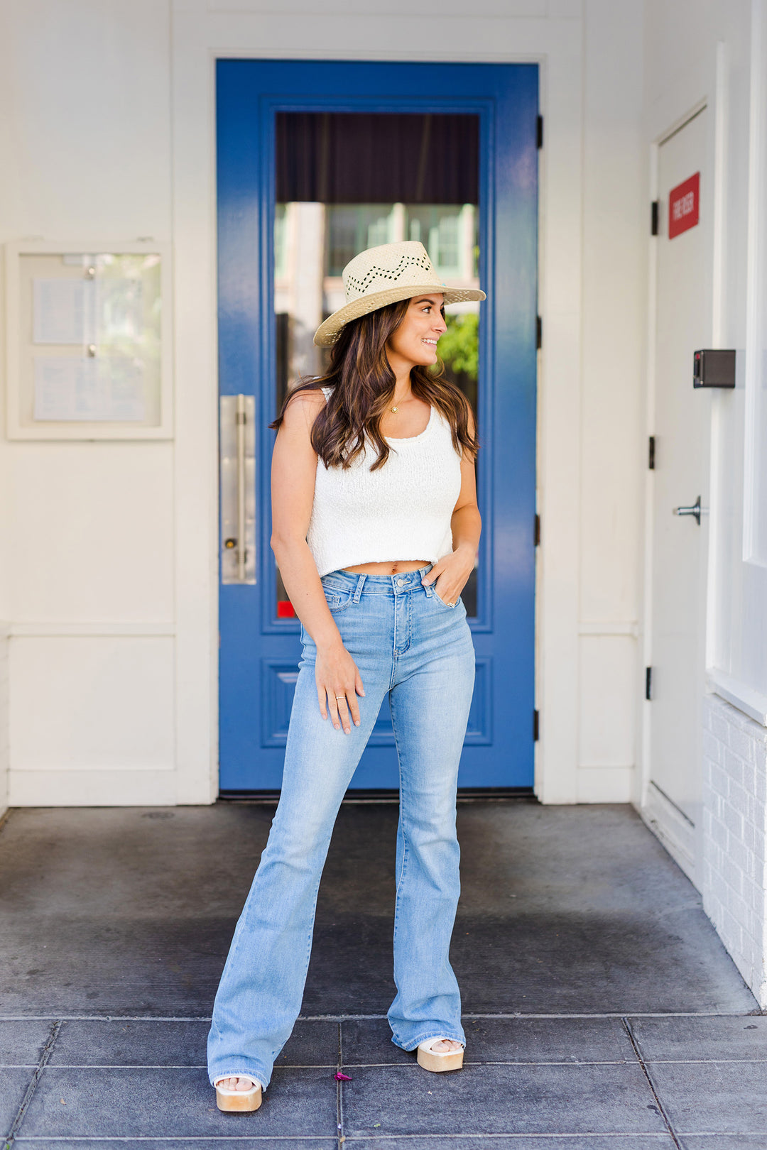 The Fiona High Rise Long Flare Jeans