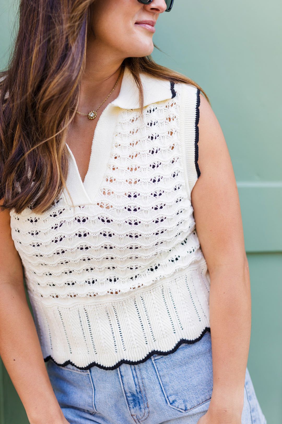 The Country Club Cream Knit Sweater Vest