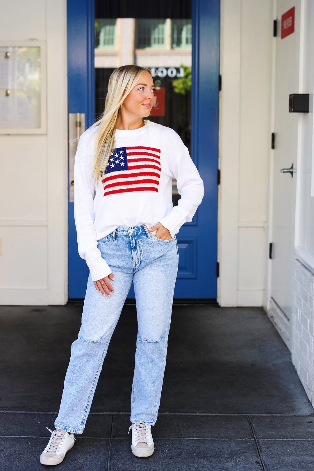 The Forever Faithful American Flag Sweater