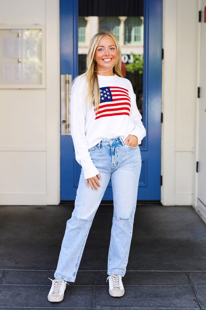 The Forever Faithful American Flag Sweater