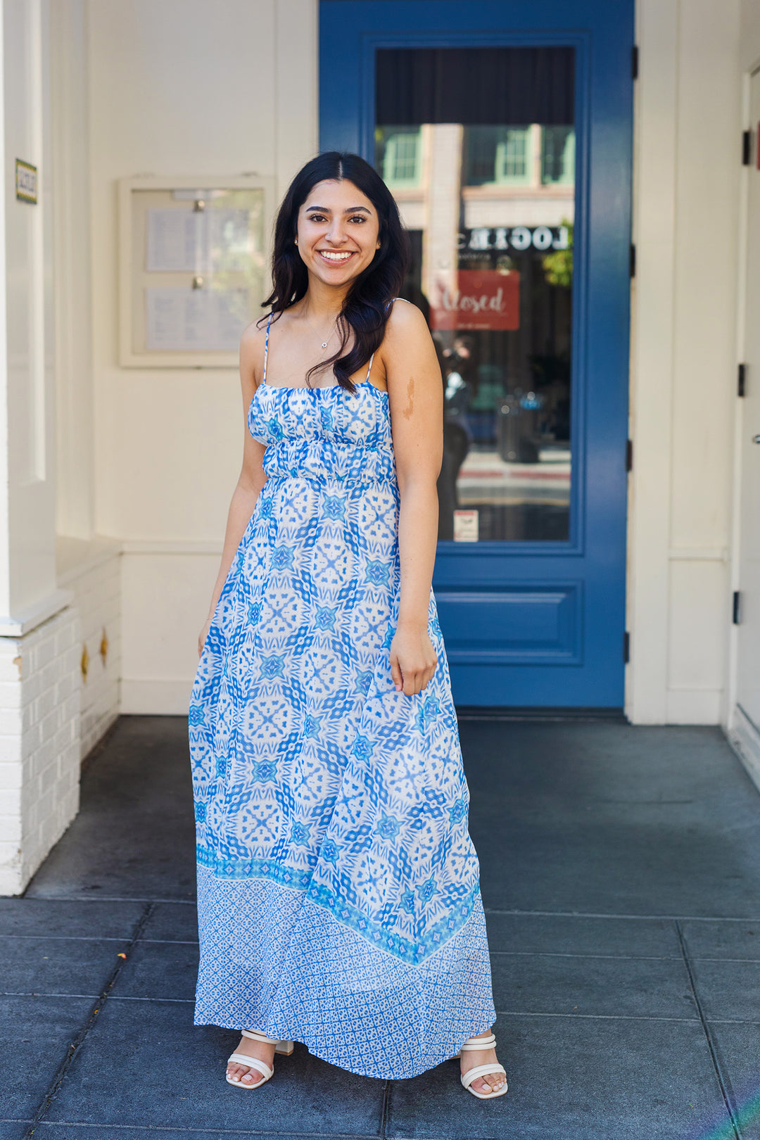 The Reese Blue Floral Maxi Dress