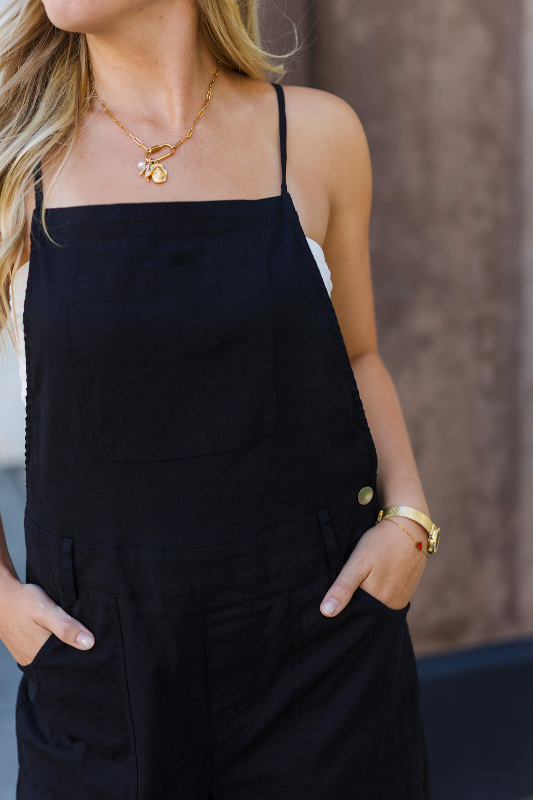 The Back in Black Wide Leg Overalls