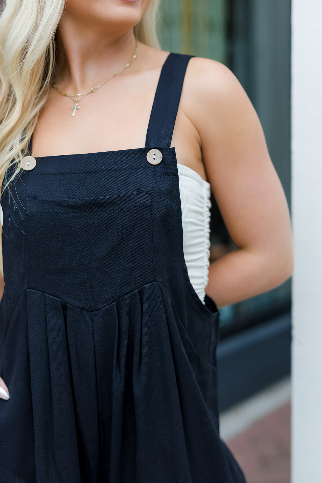 The Bring It Black Linen Overalls