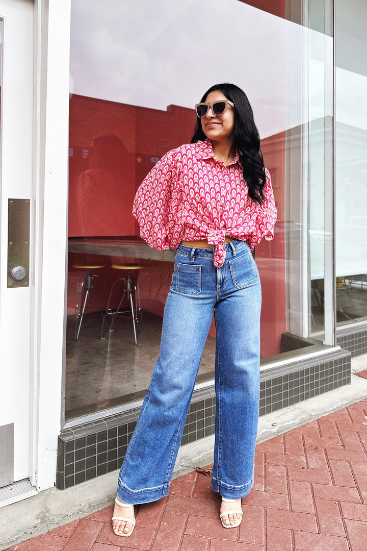 The Try Everything Medium Wash Wide Leg Jeans