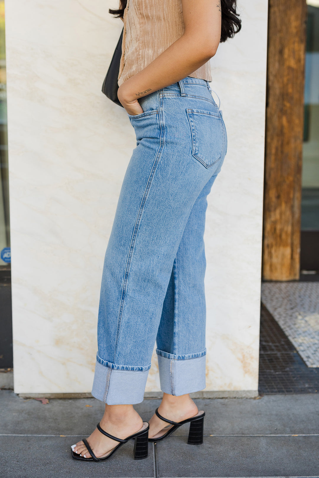 The Blue Monday Cuffed Straight Leg Jeans