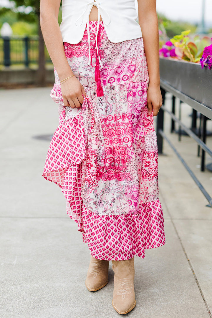 The Not Quilty Pink Patchwork Maxi Skirt