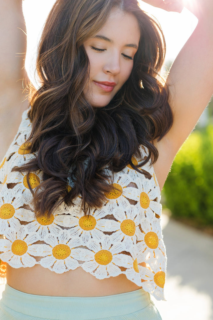 The Hippie Chick Crochet Floral Tank