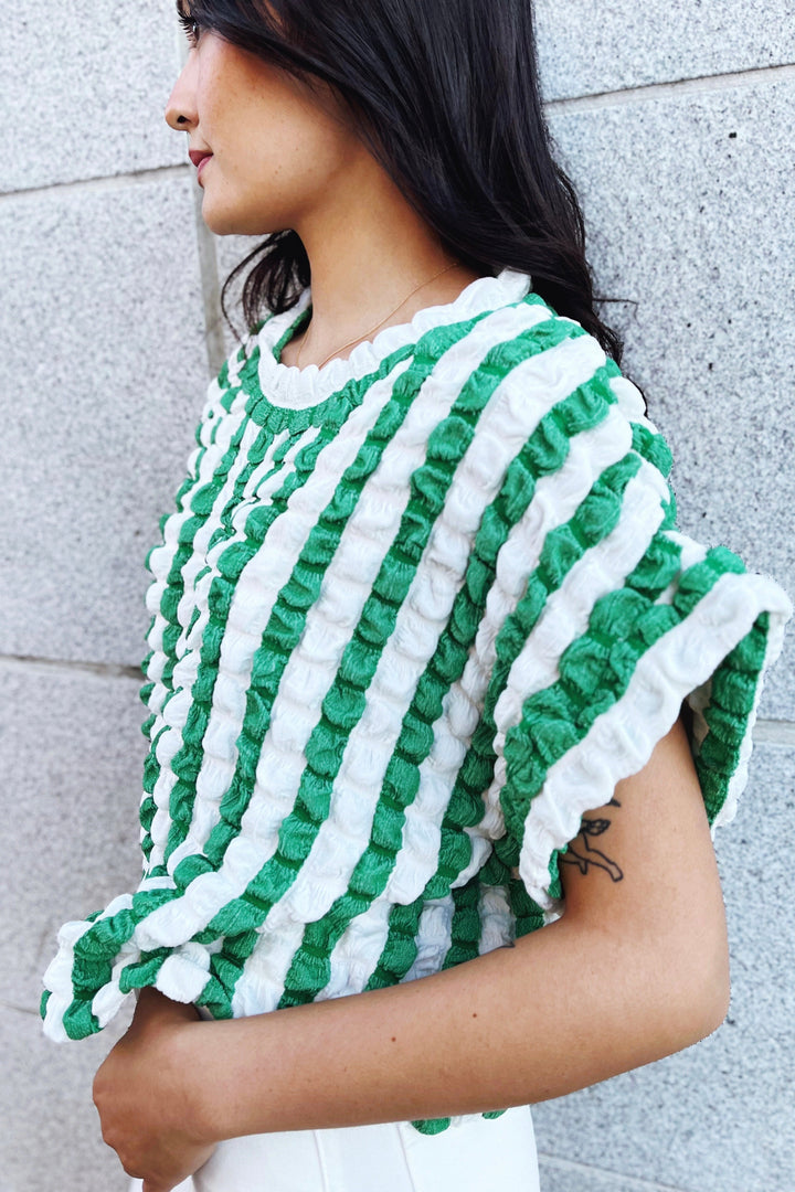 The Play It Safe Striped Textured Top