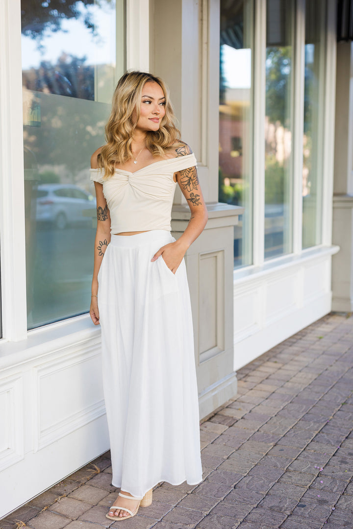 The Cream Puff Off-Shoulder Top