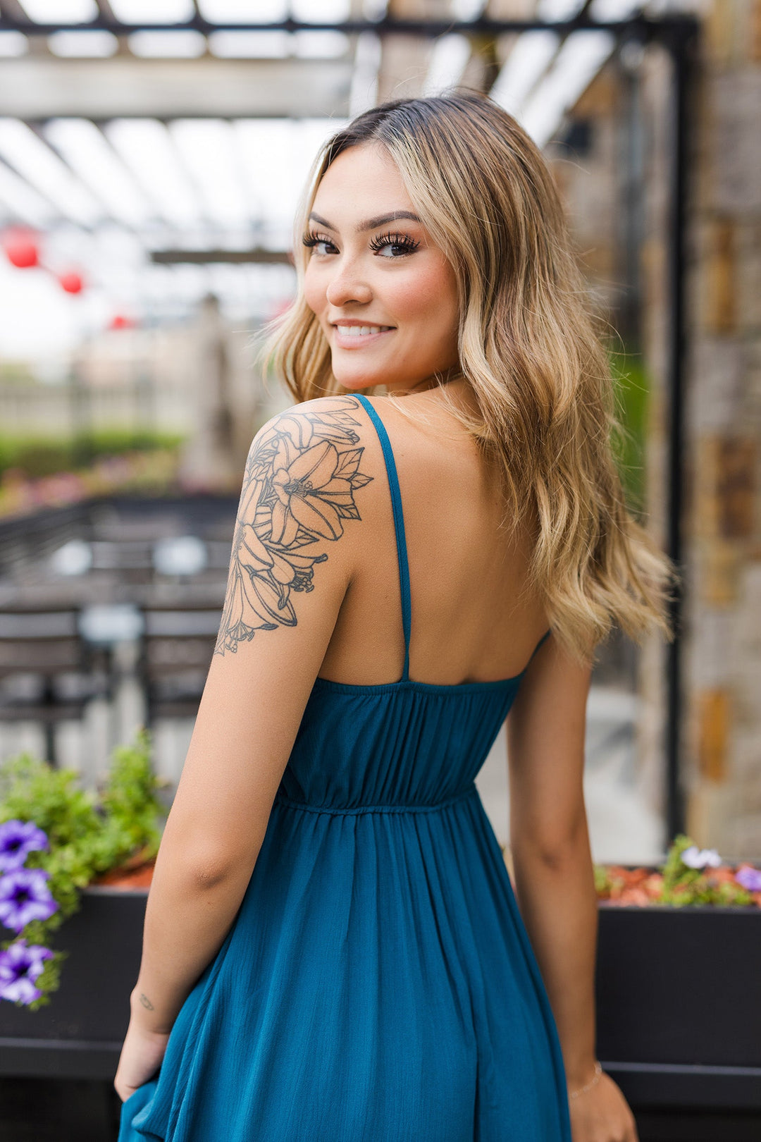 The Teal Deal Smocked Maxi Dress