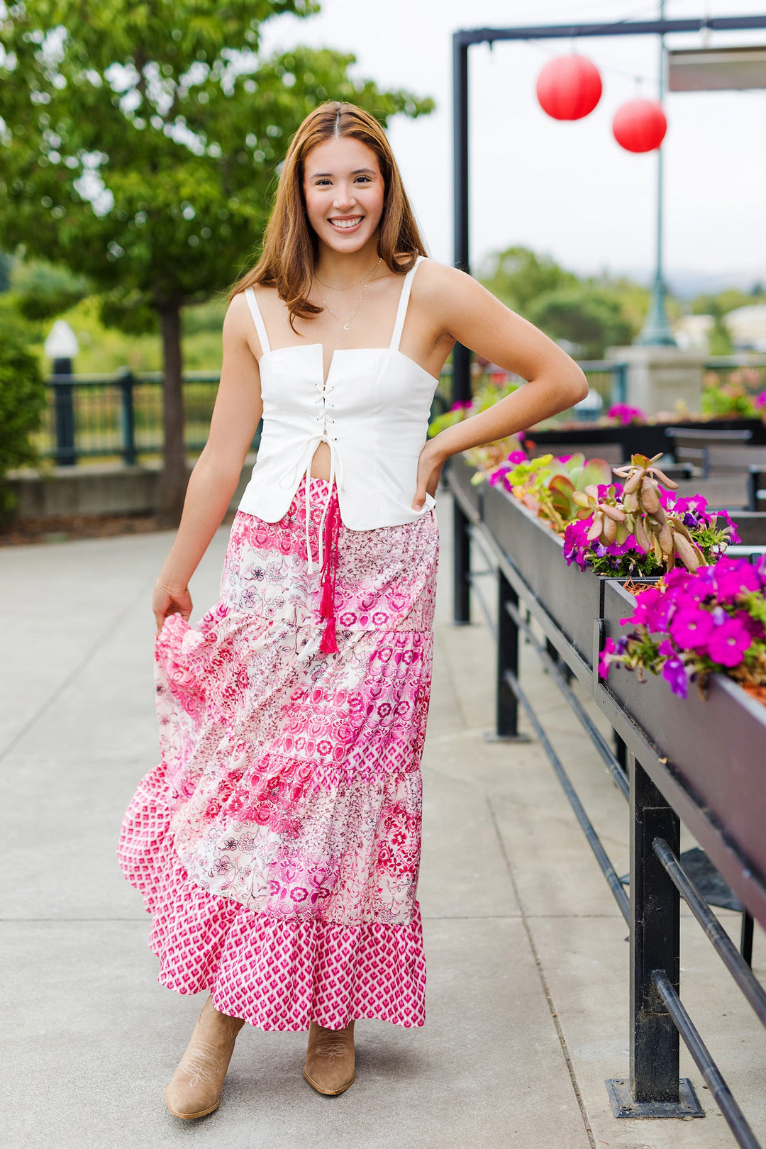 The Not Quilty Pink Patchwork Maxi Skirt