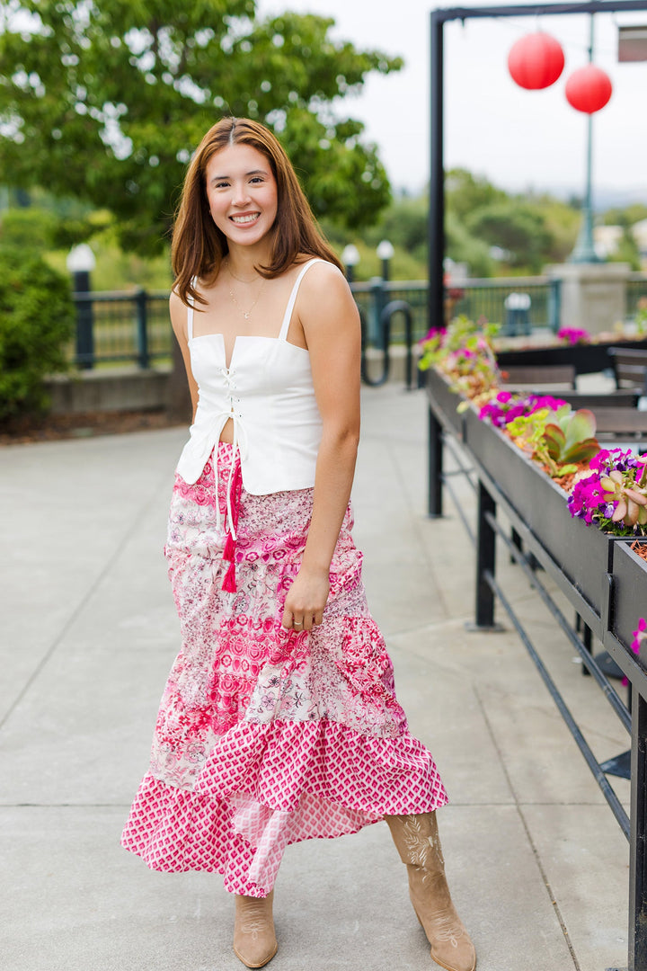 The Not Quilty Pink Patchwork Maxi Skirt