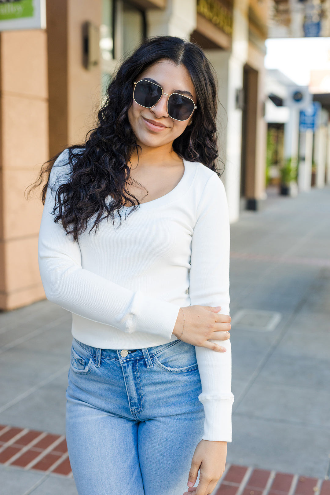 The Sienna Soft Ribbed Long Sleeve Top