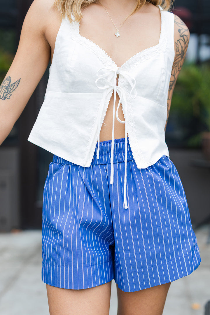 The Maddy Blue Striped Boxer Shorts