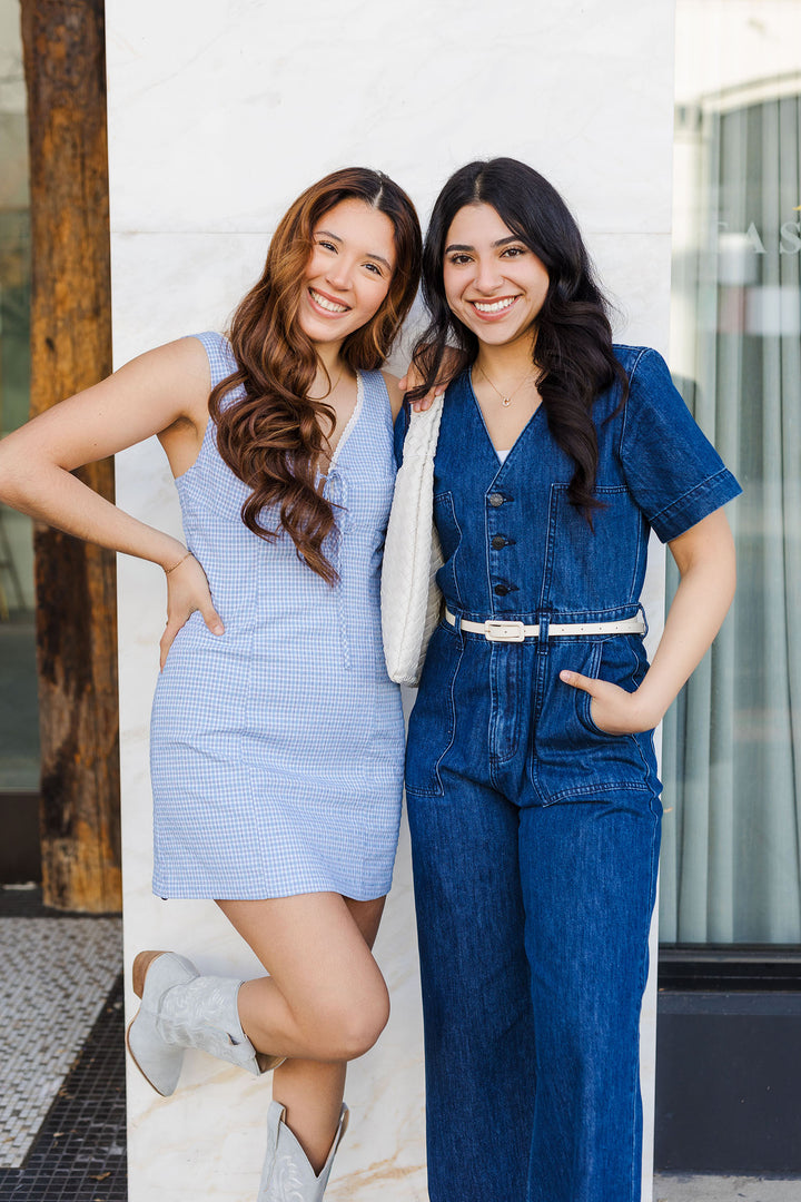 The High Road Denim Short Sleeve Jumpsuit